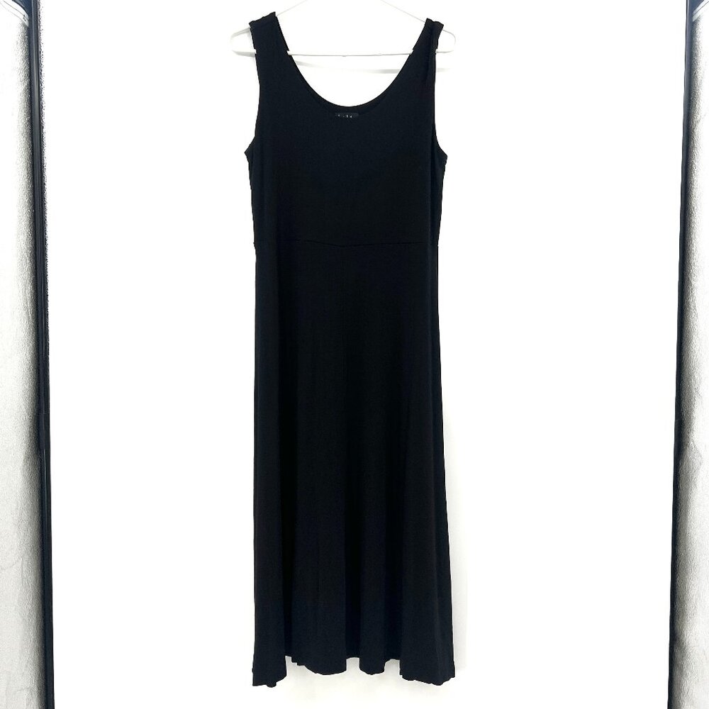 Nicole Miller New York Black Jersey Knit Midi Dress Women's Medium